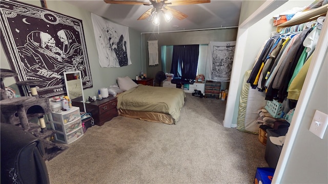 1516 Eastview Ave, Danville, IL 61832 - carpeted bedroom with a ceiling fan