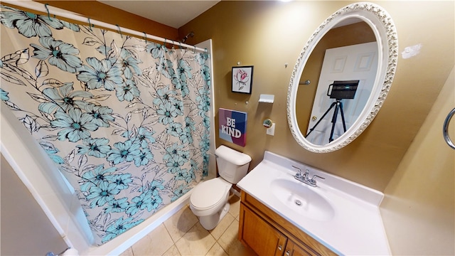 1516 Eastview Ave, Danville, IL 61832 - full bathroom featuring vanity, a shower with curtain, and tile patterned flooring