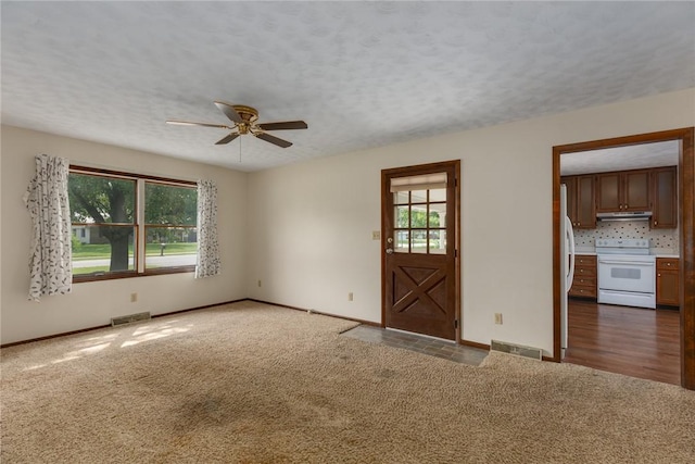 1009 Henrietta St, Effingham, IL 62401 - spare room with carpet floors, plenty of natural light, ceiling fan, and a textured ceiling