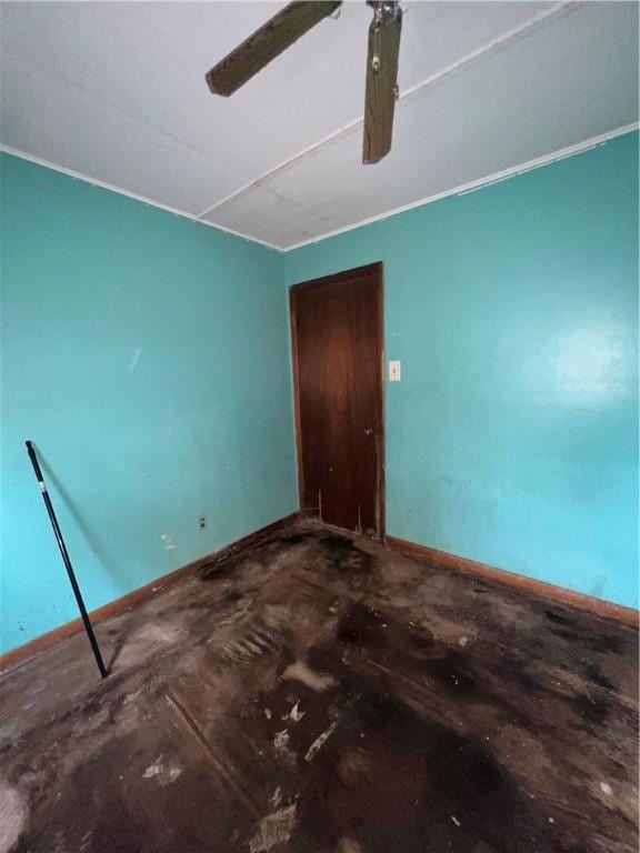 902 N Robb St, Robinson, IL 62454 - empty room featuring ornamental molding and ceiling fan