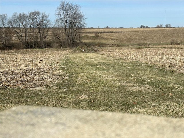view of yard with a rural view