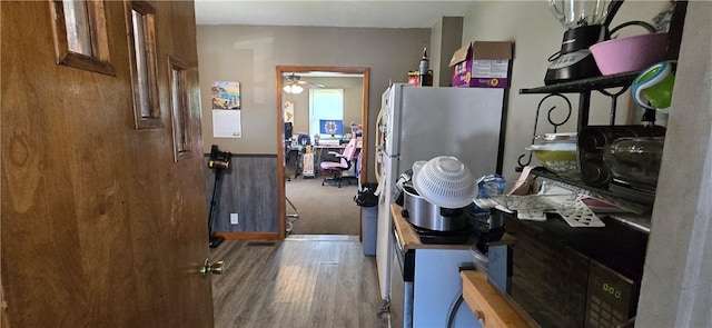 1821 Essex Ave, Mattoon, IL 61938 - kitchen with wood finished floors and ceiling fan