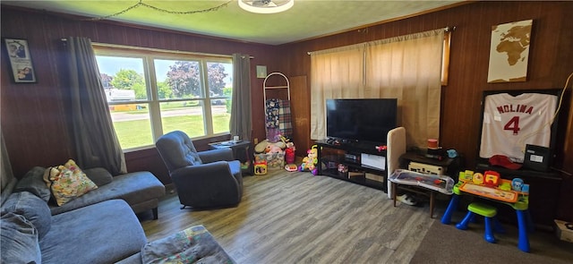 1821 Essex Ave, Mattoon, IL 61938 - living area featuring wood finished floors and wood walls
