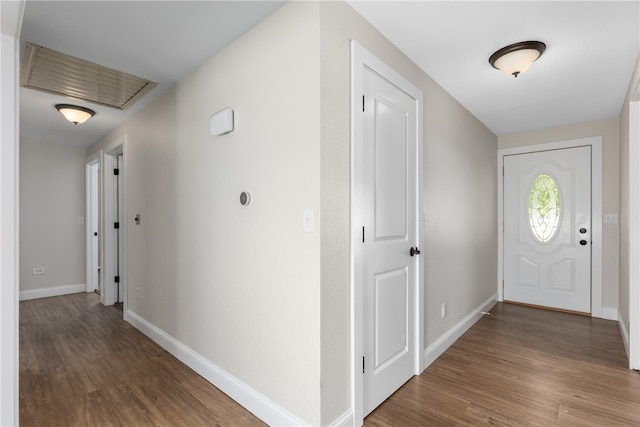 entrance foyer featuring wood-type flooring