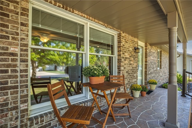 view of patio featuring covered porch