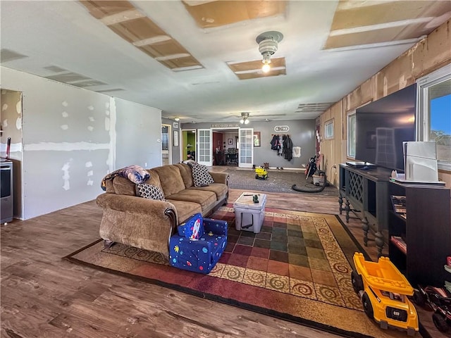 living room featuring wood finished floors