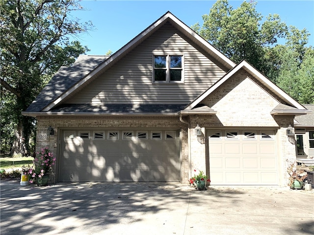 view of front of house with a garage