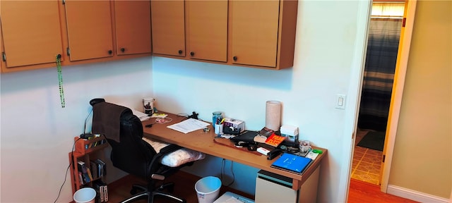 office featuring light hardwood / wood-style floors