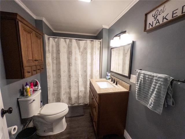 114 E 11th St, Georgetown, IL 61846 - bathroom with vanity, ornamental molding, and curtained shower