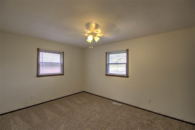 113 White Pines Cir, Decatur, IL 62521 - carpeted spare room featuring healthy amount of natural light, baseboards, a ceiling fan, and a textured ceiling