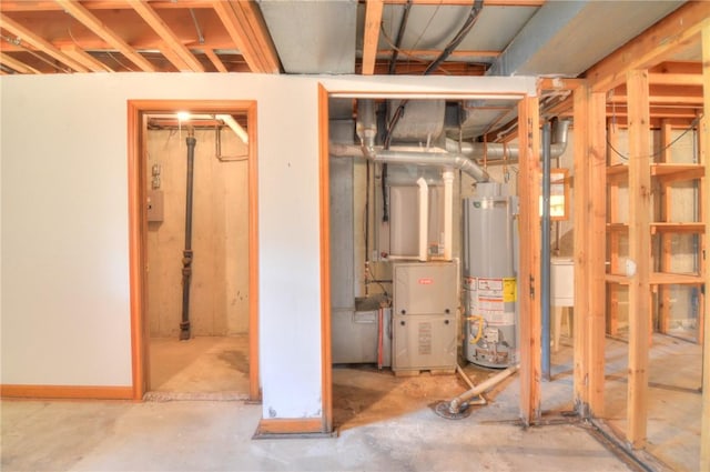 2290 N Kenwood Ct, Decatur, IL 62526 - unfinished basement with water heater and baseboards