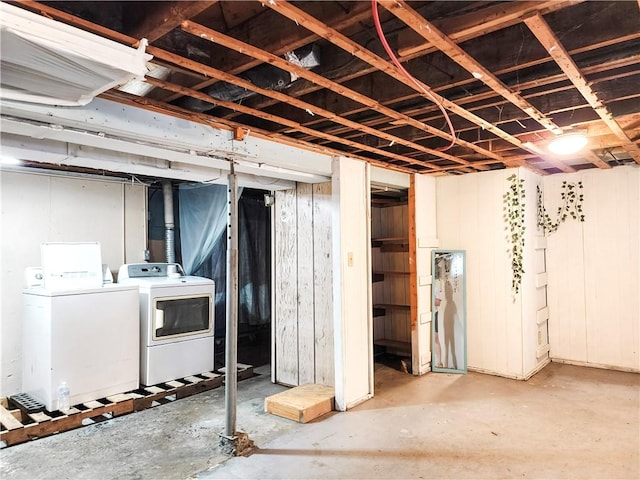 89 Pifers Ln, Sullivan, IL 61951 - unfinished basement featuring separate washer and dryer