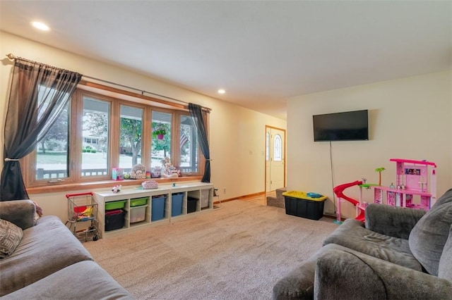 1230 Finley Ave, Mt Zion, IL 62549 - carpeted living room featuring recessed lighting