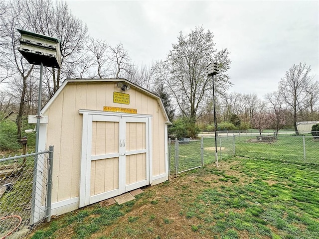 109 Brush Creek Dr, Marshall, IL 62441 - view of shed with a fenced backyard