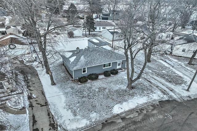 view of snowy aerial view