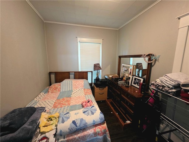 403 11th St, Georgetown, IL 61846 - bedroom featuring dark wood-style flooring and crown molding