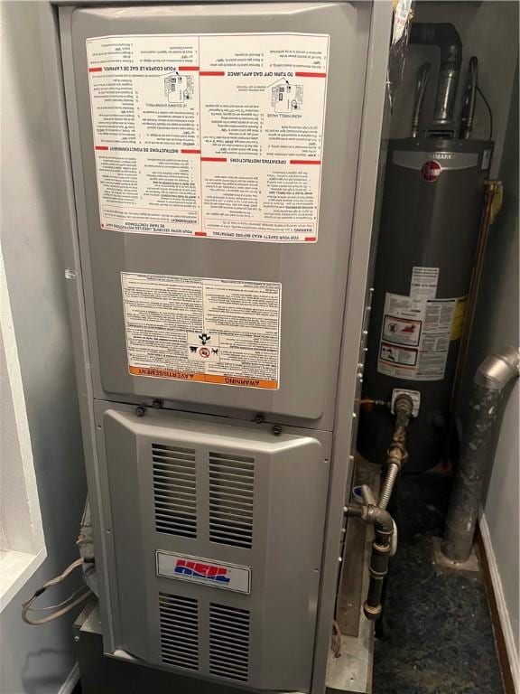 420 N 33rd St, Mattoon, IL 61938 - utility room featuring water heater and heating unit