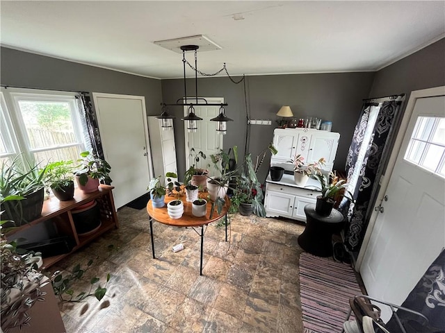 420 N 33rd St, Mattoon, IL 61938 - dining area with dark stone finish flooring