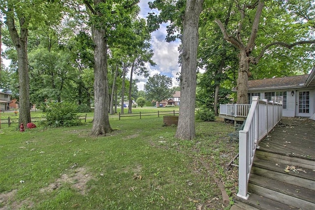 5307 Yavapai Dr, Forsyth, IL 62535 - view of yard with a wooden deck