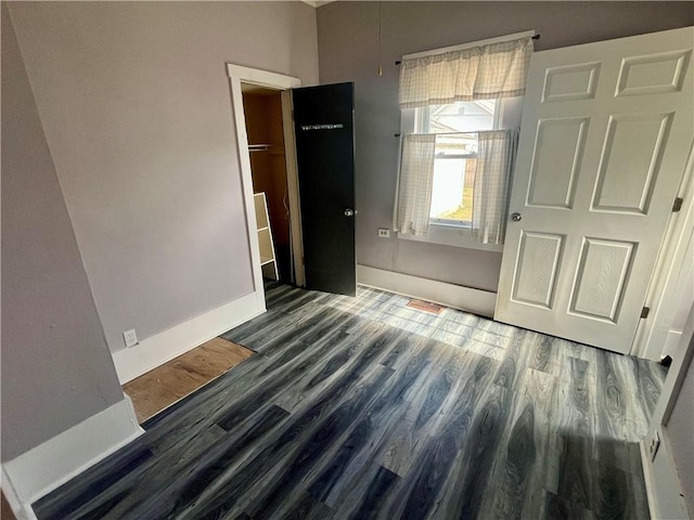 interior space featuring dark hardwood / wood-style flooring, a spacious closet, and a closet