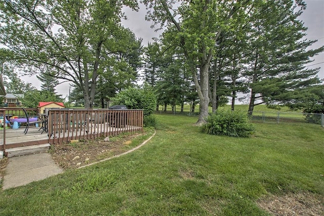 5354 N Macarthur Rd, Forsyth, IL 62535 - view of yard with a wooden deck