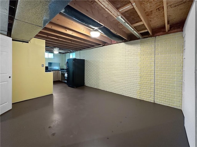 2145 E 1500 N Rd, Shelbyville, IL 62565 - below grade area featuring freestanding refrigerator