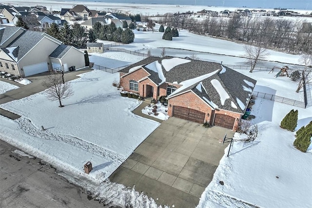 view of snowy aerial view