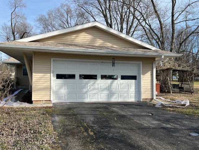 view of garage