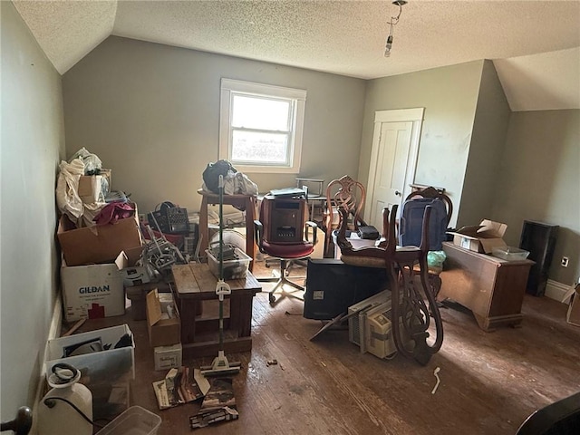 5296 E County Road 1100n, Mattoon, IL 61938 - bonus room featuring a textured ceiling, wood-type flooring, and vaulted ceiling
