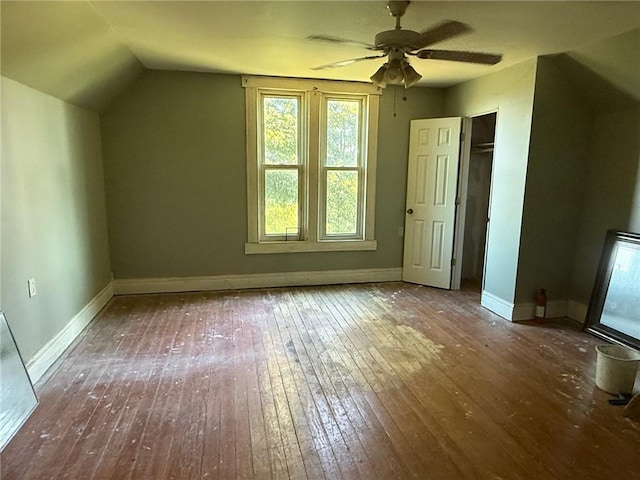 5296 E County Road 1100n, Mattoon, IL 61938 - bonus room with hardwood / wood-style floors, a ceiling fan, and vaulted ceiling