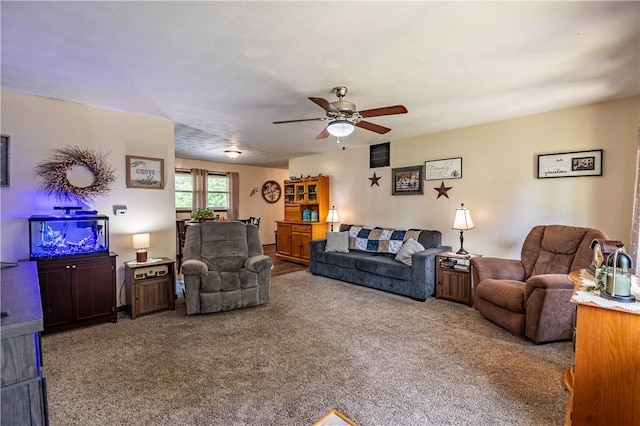 37 Ohio Dr, Decatur, IL 62526 - living area featuring carpet floors and ceiling fan