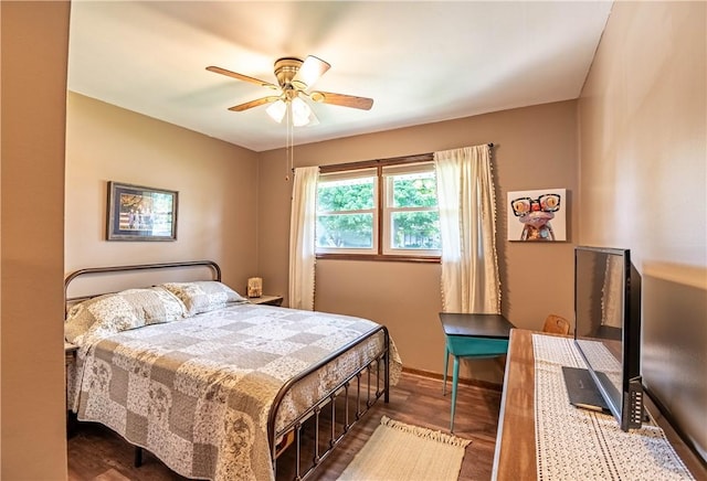 37 Ohio Dr, Decatur, IL 62526 - bedroom with wood finished floors and a ceiling fan
