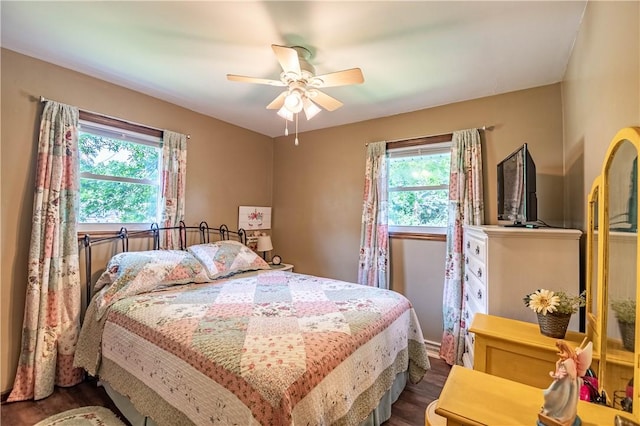 37 Ohio Dr, Decatur, IL 62526 - bedroom featuring multiple windows, wood finished floors, and a ceiling fan