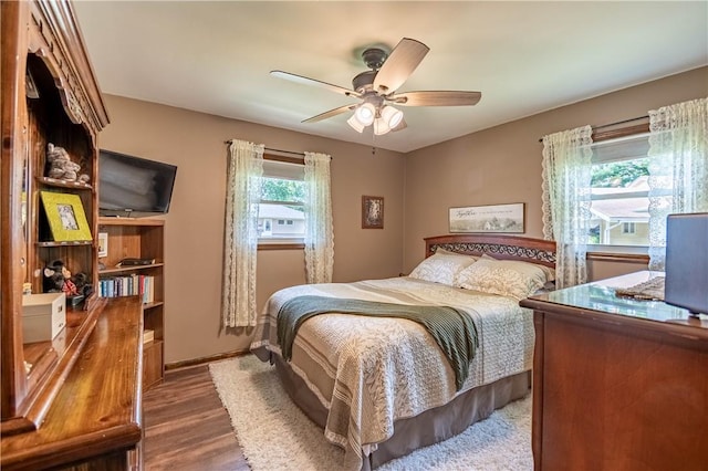 37 Ohio Dr, Decatur, IL 62526 - bedroom featuring wood finished floors and a ceiling fan