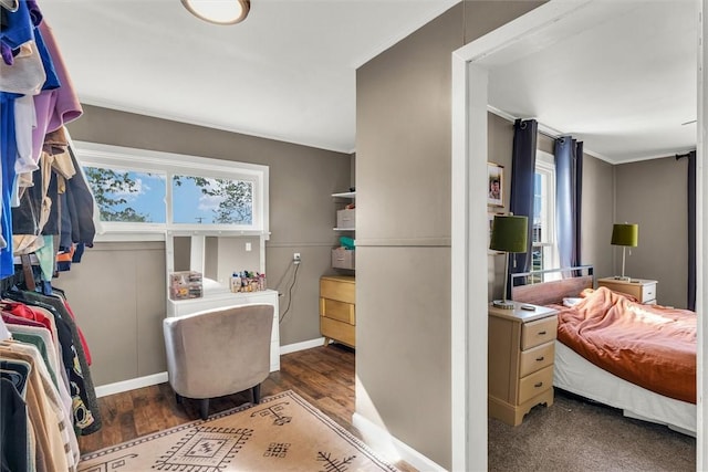 spacious closet with wood finished floors