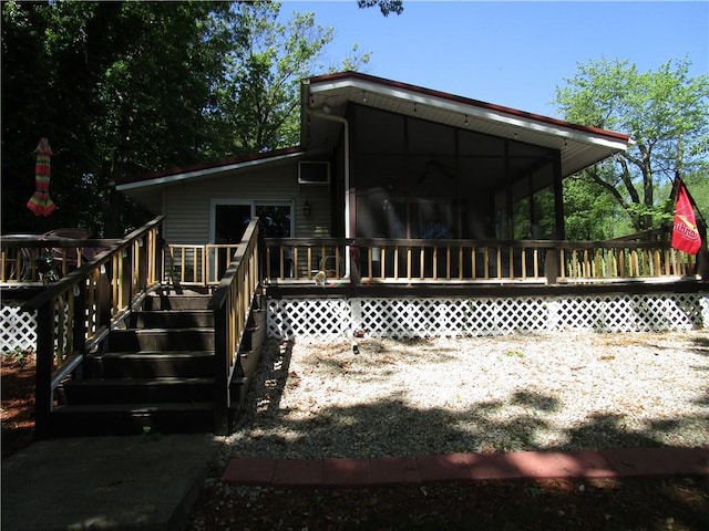 15 Oak Tree Ln, Pana, IL 62557 - back of house featuring a deck and a sunroom