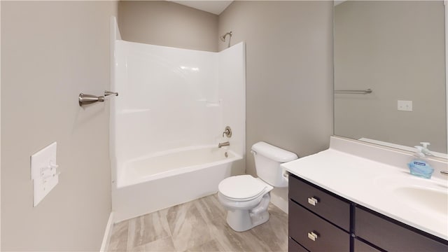 3006 E Stillwater Lndg, Urbana, IL 61802 - bathroom featuring vanity, toilet, shower / bath combination, and baseboards