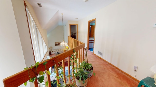 10 Lakeshore Ct, Danville, IL 61832 - hall with an upstairs landing and light colored carpet