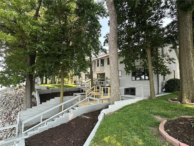 10 Lakeshore Ct, Danville, IL 61832 - dock area with stairs and a wooden deck
