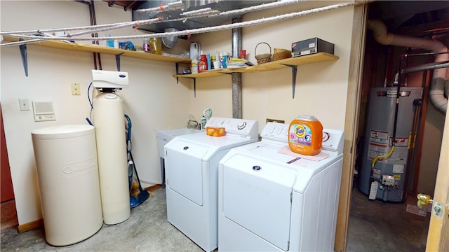 10 Lakeshore Ct, Danville, IL 61832 - laundry room with gas water heater and washing machine and dryer