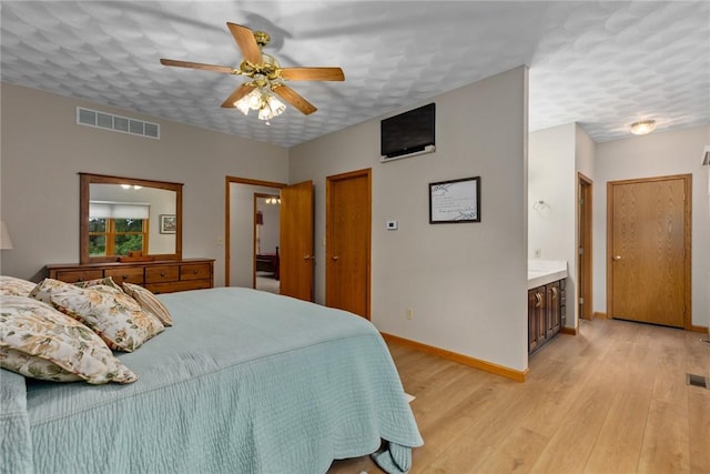 8434 Meadowview Rd, Effingham, IL 62401 - bedroom with light wood-style flooring and a ceiling fan