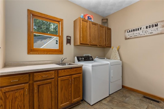 8434 Meadowview Rd, Effingham, IL 62401 - laundry room with cabinet space and separate washer and dryer