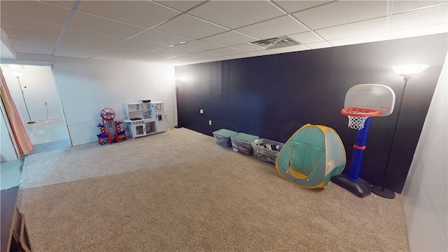 204 Bryan St, Catlin, IL 61817 - game room with carpet flooring and a drop ceiling