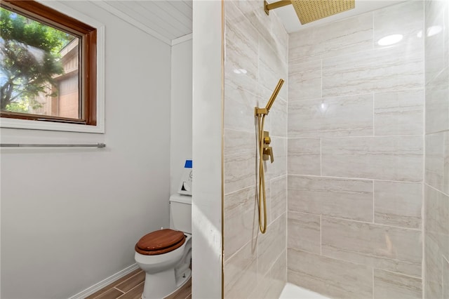 3044 Greenlake Dr, Decatur, IL 62521 - full bathroom featuring a tile shower and wood finished floors