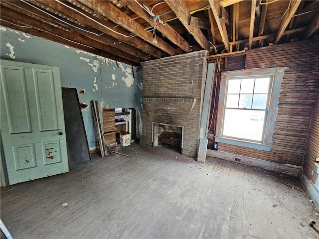 528 E Broadway St, Centralia, IL 62801 - unfurnished living room featuring a brick fireplace