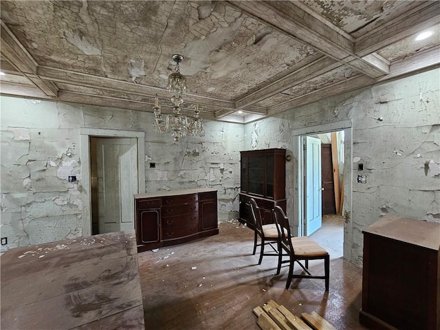 528 E Broadway St, Centralia, IL 62801 - misc room with coffered ceiling and crown molding