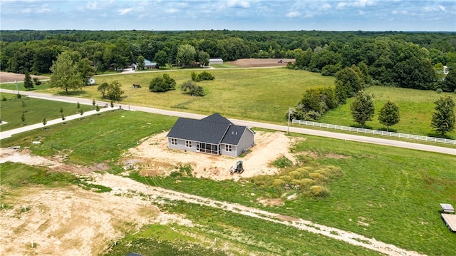 aerial view with a rural view