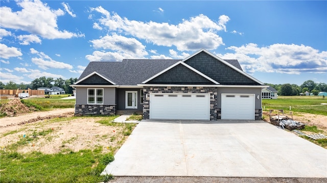 craftsman inspired home featuring a garage