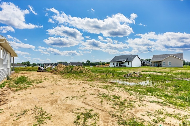 view of yard with a water view