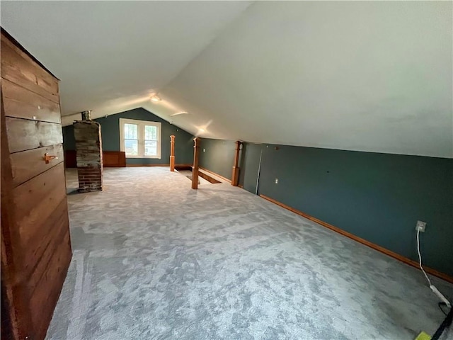 605 N 15th St, Mattoon, IL 61938 - additional living space featuring baseboards, carpet flooring, and lofted ceiling